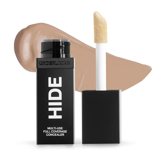 HIDE Liquid Concealer, Medium to Full Coverage Concealer for Blemishes, Under Eye Dark Circles & Scars, Oil Free Concealer, Wheat (See Shade Finder), 0.5 fl oz-VivaGrace Women