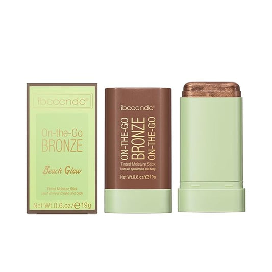 Multi-Use On The Go Bronzer Stick, Cream Contour Stick, Highlight Facial Stick Makeup, Glow Bronzer Stick for Women, Long-lasting Tinted Stick (4# Beach Glow)-VivaGrace Women