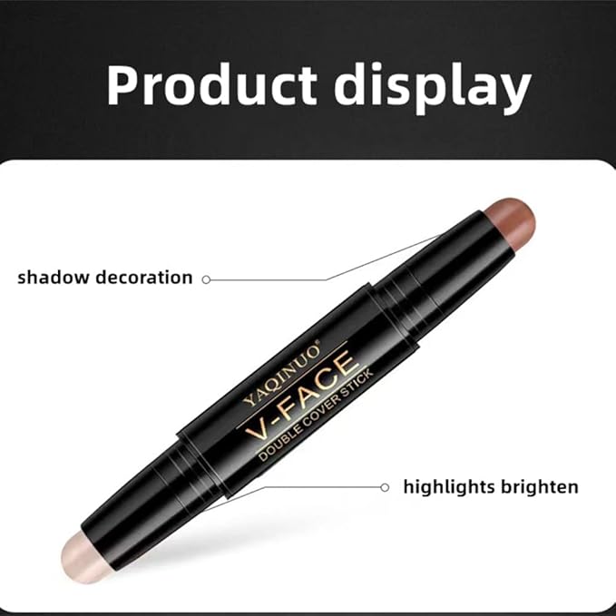 Double head outline pen, fluorescent pen stick, concealer, durable waterproof cosmetic pen, corrective makeup (#1)-VivaGrace Women