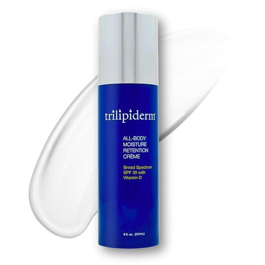 Trilipiderm All-Body Moisture Retention Crème with SPF 30, Vitamin D - 8oz Airless Pump Sunscreen-VivaGrace Women