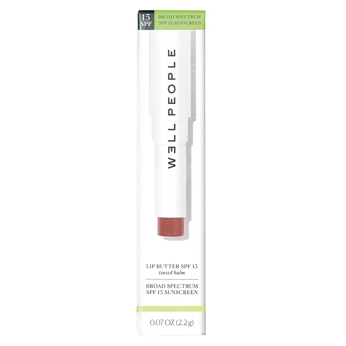 Well People Lip Butter SPF 15 Tinted Balm, Hydrating Lip Balm For Sun Protection & A Hint Of Color, Infused With Zinc, Vegan & Cruelty-free, Peach-VivaGrace Women