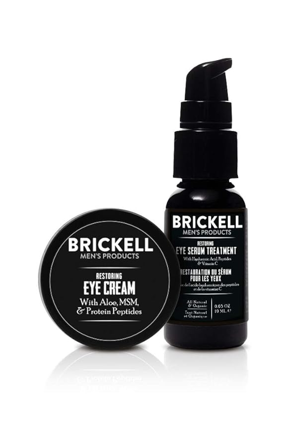 Brickell Men's Restoring Eye Routine for Men, Eye Serum and Eye Cream for Men, Natural and Organic, Unscented, Men's Skin Care Gift Set-VivaGrace Women