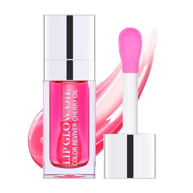 Plumping Lip Oil, Long Lasting Hydrating Lip Gloss Tinted Lip Balm Non-sticky Revitalizing, Tinting Lip Care Oil for Dry Lip (RASPBERRY)-VivaGrace Women