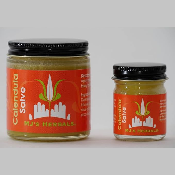 MJ's Herbals Calendula Salve - Skin Soothing Balm, Eczema Cream, Diaper Rash, Scars, Bug Bites, Made w/Calendula Blossoms & Propolis Beeswax (1 oz)-VivaGrace Women