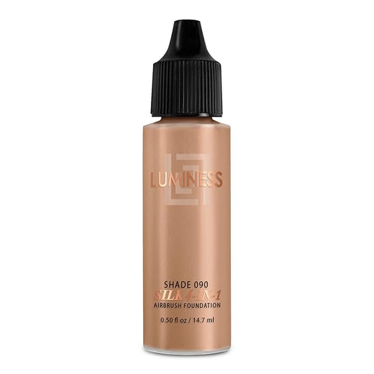 Luminess Air Silk 4-In-1 Airbrush Foundation- Foundation, Shade 090 (.5 Fl Oz) - Sheer to Medium Coverage - Anti-Aging Formula Hydrates and Moisturizes - Professional Makeup Kit for Cordless Air Brush-VivaGrace Women