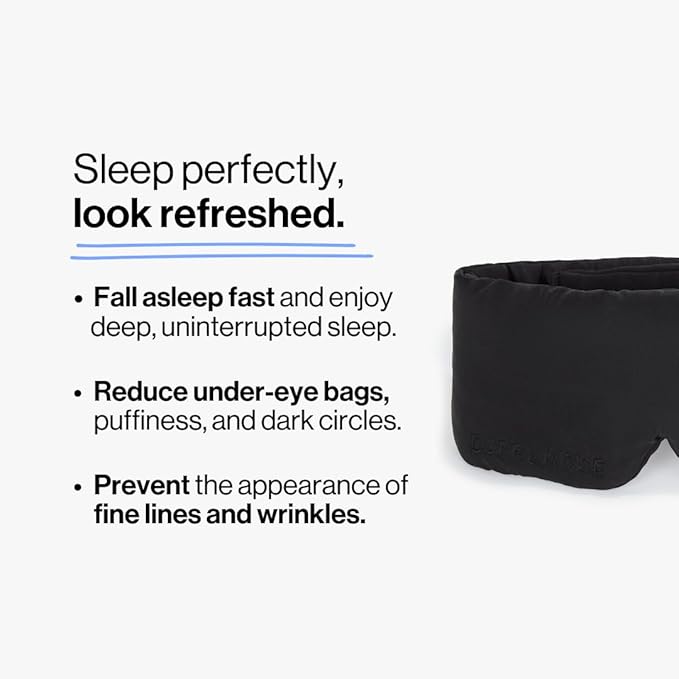 Dore & Rose Deep Sleep Mask Light Blocking, 23 Momme Mulberry Silk Eye Mask, Ultra Soft, Adjustable - Travel Sleeping Mask for Men & Women - Black-VivaGrace Women