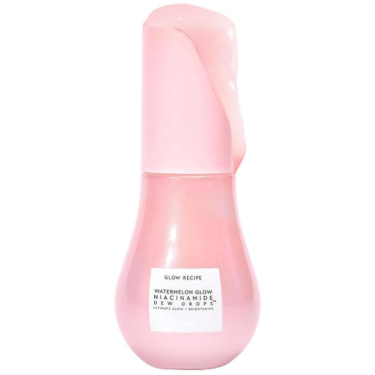 Glow Recipe Watermelon Niacinamide Dew Drops, Travel Size - Brightening, Plumping Hydrating Face Serum, Makeup Primer + Liquid Highlighter with Hyaluronic Acid - Dewy & Glowing Korean Skin Care (15ml)-VivaGrace Women