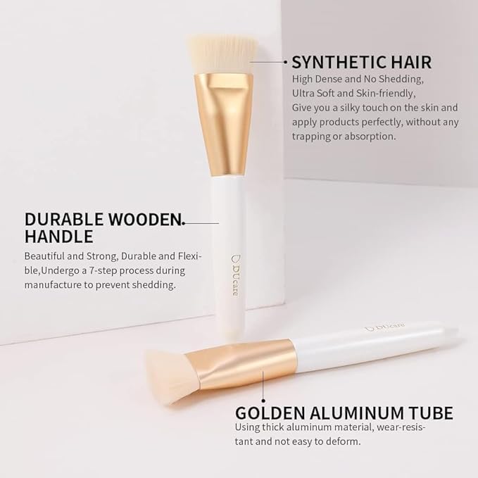 DUcare Contour Brush, Flat Top & Oval Head Face Contouring Brush For Blending & Buffing, Multi-Purpose Face Makeup Brushes for Liquid Foundation/Cream/Facial Mask-VivaGrace Women