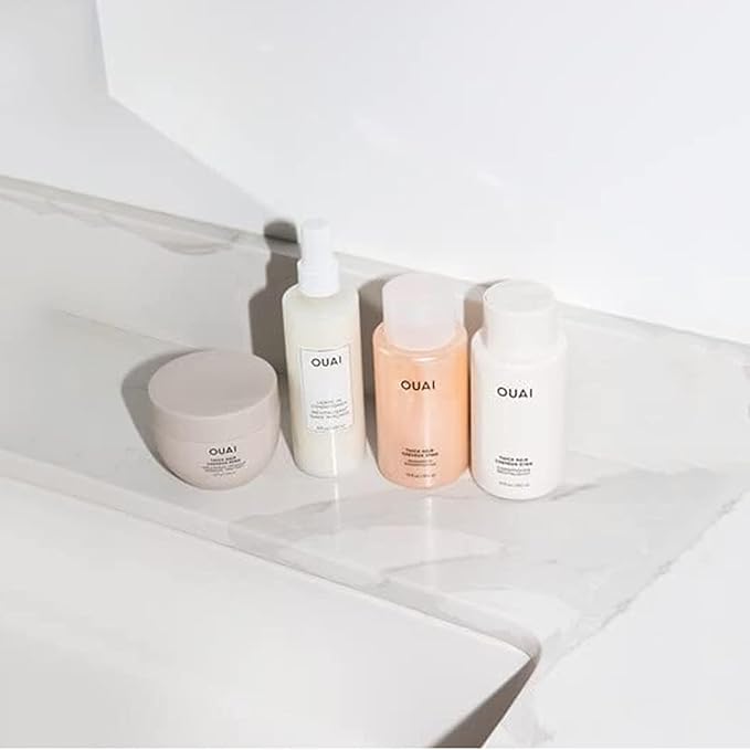 OUAI Thick Hair Shampoo & Conditioner Set, Travel Size - Moisturizing Shampoo & Conditioner - With Keratin, Marshmallow Root, Shea Butter & Avocado Oil - Sulfate, Paraben & Phthalate Free (3 Oz)-VivaGrace Women