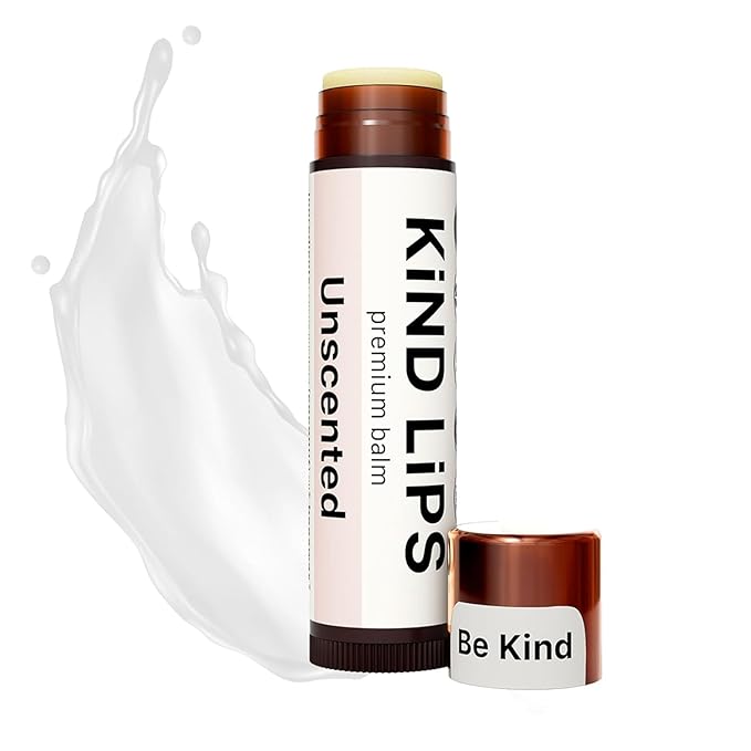 Kind Lips Lip Balm - Nourishing & Moisturizing Lip Care | for Dry Chapped Lips | Infused with Shea Butter & Beeswax | Unscented | 0.15 Ounce (Pack of 5)-VivaGrace Women