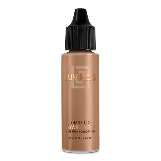 Luminess Air Silk 4-In-1 Airbrush Foundation- Foundation, Shade 120 - Sheer to Medium Coverage - Anti-Aging Formula Hydrates and Moisturizes - 0.5 Fl Oz (Pack of 1)-VivaGrace Women
