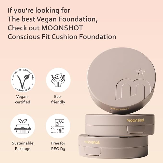 MOONSHOT KOREA Conscious Fit Cushion Foundation Flawless Coverage,Glass skin,Long-Lasting, Lightweight, Buildable Coverage,k-beauty (21N Cosmic Vanilla, [refill] Conscious Fit Cushion)-VivaGrace Women