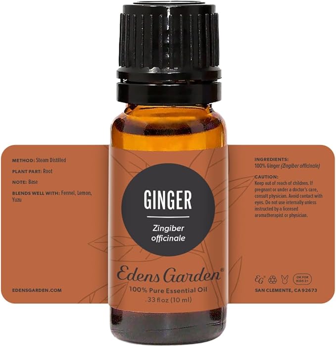 Edens Garden Ginger Essential Oil- 100% Pure Premium Grade, Undiluted, Natural, Therapeutic, Aromatherapy, The Best for Diffuser, Skin, Candle, Kid Safe 10 ml (.33 fl oz)-VivaGrace Women