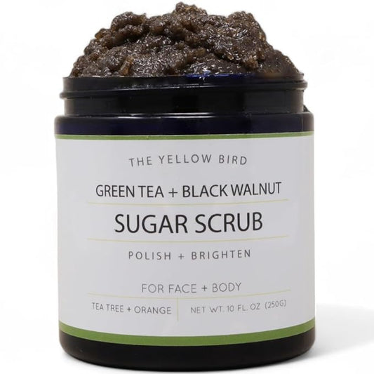 Natural Green Tea Sugar Scrub. Face, Body, and Foot Exfoliator. Helps with Moisturizing, Acne, Celluite, Wrinkles, and Exfoliating Dead Skin.-VivaGrace Women