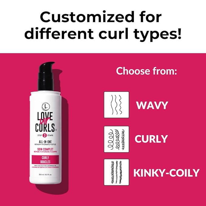 Love Ur Curls - Shampoo, Conditioner, Curly All In One Styler to repair, define and hydrate hair and Irish Sea Moss Gel for touchable hold-VivaGrace Women
