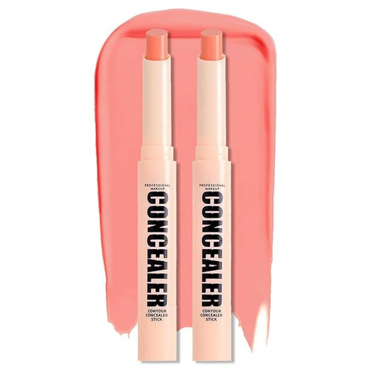 Kaely 2Pcs PROFESSIONAL MAKEUP Correcting Concealer Stick,Medium Coverage Concealer Crayon,under Eye Brightener Concealer for Dark Circles,corrector de ojeras,Lightweight,Vegan,01 DARK COFFEE-VivaGrace Women