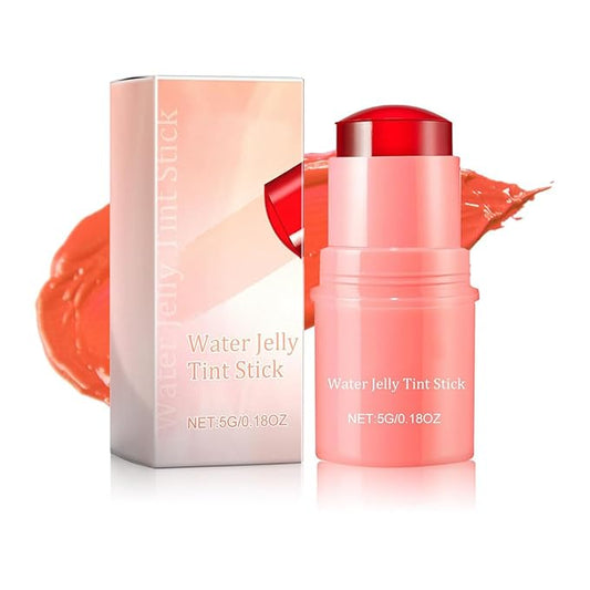Milk Cooling Water Jelly Tint Blush Stick Face Makeup, Sheer Lip & Cheek Stain, Buildable Watercolor Finish,Vegan, Cruelty Free - 0.18 fl oz (CORAL)-VivaGrace Women