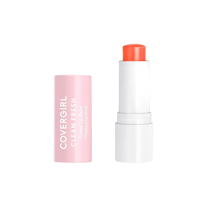 CoverGirl Clean Fresh Tinted Lip Balm, Vegan Formula, Hydrating, Natural Finish, Cruelty Free, Made for Peach, 1 Count-VivaGrace Women