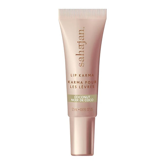 Sahajan Lip Karma Hydrating Lip Balm Gloss with Castor & Argan Oil, Cera Alba, Moisturizes & Firms Chapped, Dry Lips Shine for Plumper Looking Lips (Coconut)-VivaGrace Women