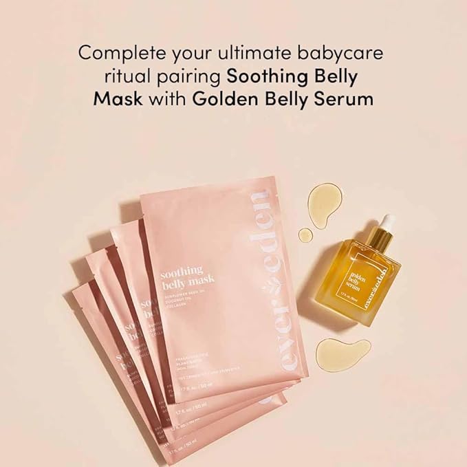 Evereden Soothing Belly Mask - 4 Belly Masks for Pregnant Women 2nd & 3rd Trimester - Hydrating, Nourishing, & Soothing Pregnancy Skin Care Belly Masks - Clean & Vegan Pregnancy & Maternity Products-VivaGrace Women