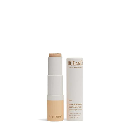 ATTITUDE Oceanly Light Coverage Under Eye Concealer Stick, Titanium Dioxide-Free, EWG Verified, Plastic-Free, Vegan & Cruelty-free Makeup, Nude, 0.2 Ounces-VivaGrace Women