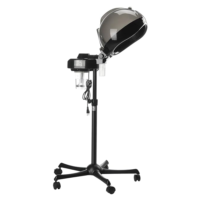 VEVOR Professional Hair Steamer for Deep Conditioning, 11.81-inch Hooded Ionic Hair Steamer with 2 Modes, Height-Adjustable Standing Hair Steamer with Timer, 5 Wheels (2 Lockable) for Salon Home Spa-VivaGrace Women