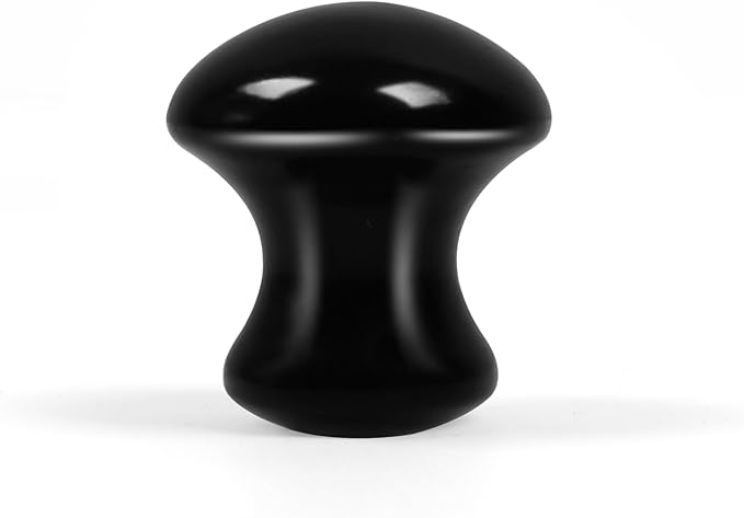1 Pc Mushroom Jade Gua Sha Facial Tools, Jade Roller Guasha Massage Black Jade Stone Mushroom Shaped Face Lift Remove Wrinkles Massager for Women Spa, Gua Sha Massage Knobs for Body Relaxing-VivaGrace Women