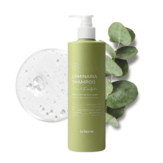 laferme Laminaria Shampoo with Organic Ingredient, Korean Clarifying Shampoo, Hydrating for Dry Hair, Strengthening for Weak Hair, Sulfate & Paraben-Free, for Women & Men,16.9 FL. OZ, Pine Eucalyptus-VivaGrace Women