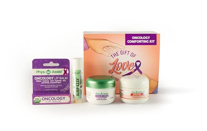 PhysAssist - Comfort kit for Chemo & Radio Patient The Gift of Love, Faith & Support. 2-1.5 oz face and body cream plus lip balm & roll-on-VivaGrace Women