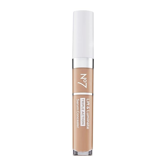 No7 Lift & Luminate Triple Action Serum Concealer - Medium - Anti Aging Liquid Concealer Makeup for Blemishes & Dark Circles - Medium to Full Coverage Concealer for Face (8ml)-VivaGrace Women