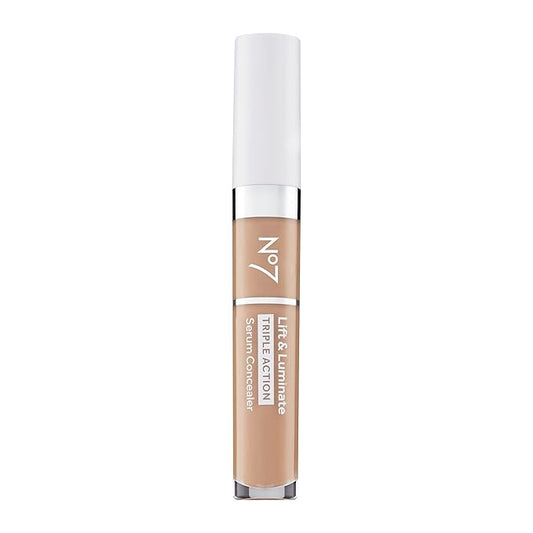 No7 Lift & Luminate Triple Action Serum Concealer - Medium - Anti Aging Liquid Concealer Makeup for Blemishes & Dark Circles - Medium to Full Coverage Concealer for Face (8ml)-VivaGrace Women