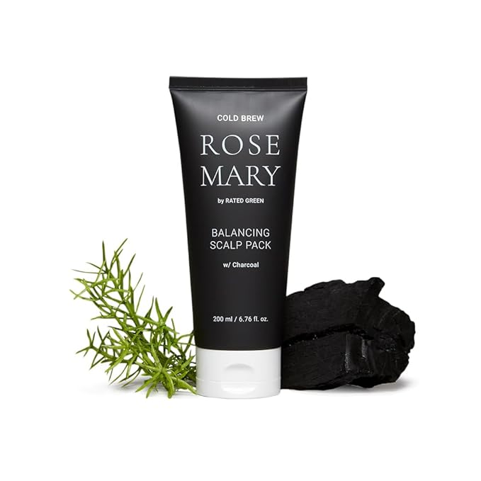 RATED GREEN Cold Brew Rosemary Balancing Scalp Pack w. Charcoal | Rosemary, Charcoal | Detoxifying and Deep Conditioning Care For Oily, Flaky Scalp | Silicone-Free, Korean Vegan Formula | 6.76 Fl. Oz-VivaGrace Women