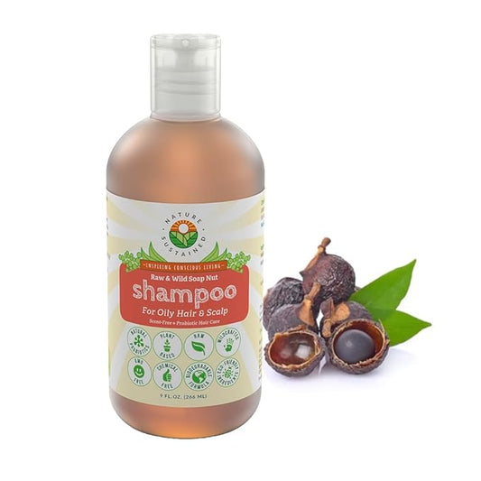 Natural Shampoo for Oily Hair & Scalp - Organic, Raw & Wildcrafted with Probiotics, Hypoallergenic & Sulfate Free Herbal Shampoo for Oil Control, Dandruff, Seborrheic Dermatitis - 9 Oz, Original-VivaGrace Women