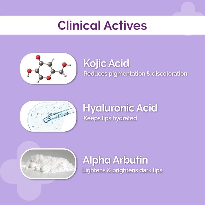 1% Kojic Acid Lip Balm With Alpha Arbutin & Hyaluronic Acid, SPF 30 PA++ for Dark & Pigmented Lips - 4g-VivaGrace Women