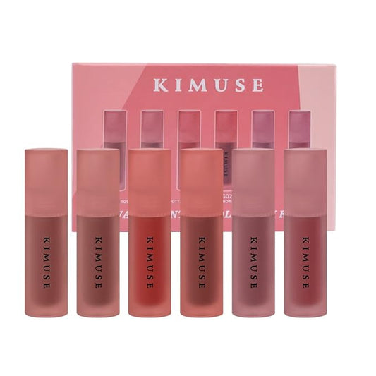 KIMUSE Water Gel Lip Tint 6 Colors Set, Highly Pigmented Long Lasting Moisturizing Glossy Lip Stains, Hydrate Lightweight Lip Gloss Makeup-VivaGrace Women