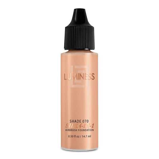 Luminess Air Silk 4-In-1 Airbrush Foundation- Foundation, Shade 070 (.5 Fl Oz) - Sheer to Medium Coverage - Anti-Aging Formula Hydrates and Moisturizes - Professional Makeup Kit for Cordless Air Brush-VivaGrace Women