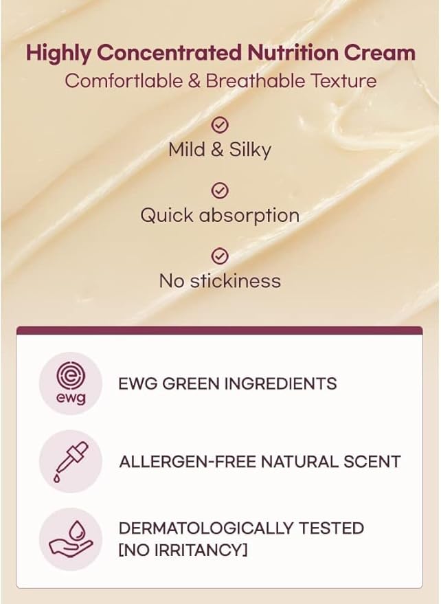 Terrzen Korean Face Cream Age Control Nutrition, 1.69 fl.oz. (50ml), Reduce Wrinkle, Hyaluronic Acid + Plant Stem Cell + Real Protein + Plant Squalane-VivaGrace Women