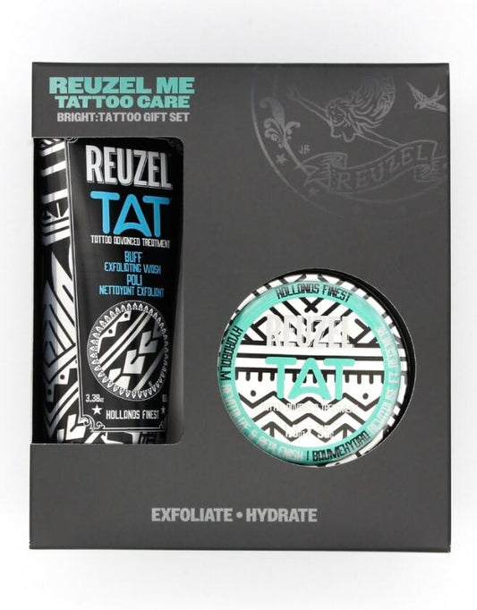 REUZEL BRIGHT Tattoo Care Gift Set, BUFF Exfoliator and Hydrabalm, Revives Colors, Vegan Formula-VivaGrace Women