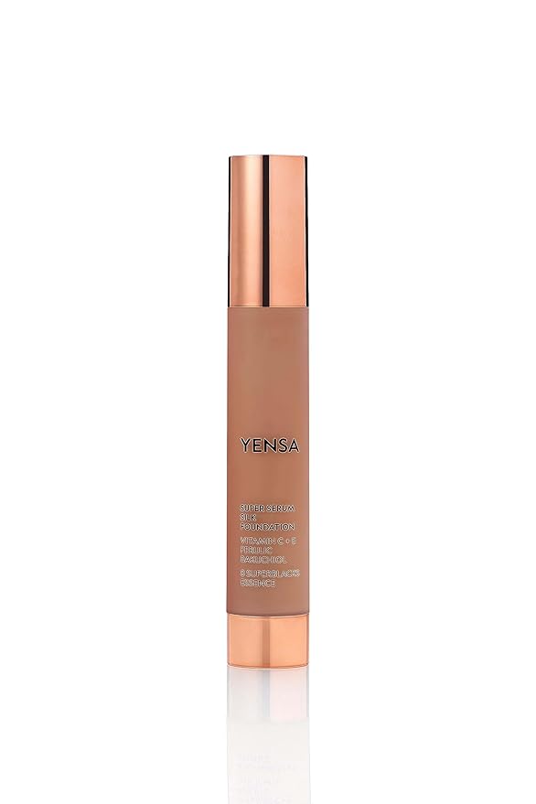 YENSA Super Silk Foundation - Full Coverage, Age-defying complex of Vitamin C, E, Ferulic, and Bakuchiol Oil (Deep 2) 1.0 fl oz-VivaGrace Women