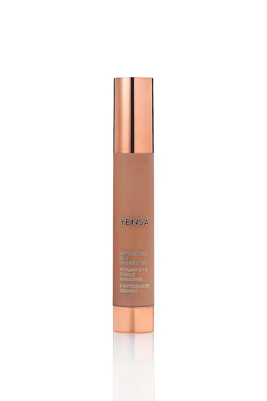 YENSA Super Silk Foundation - Full Coverage, Age-defying complex of Vitamin C, E, Ferulic, and Bakuchiol Oil (Deep 2) 1.0 fl oz-VivaGrace Women