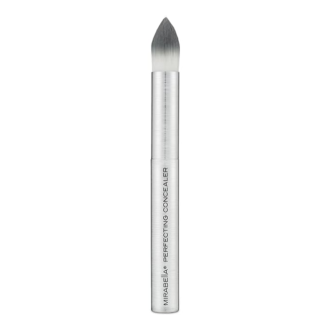 Mirabella Perfecting Concealer Brush, Premium Professional Makeup Brush Collection, Cruelty-Free Synthetic Bristle Brush, Hand-Sculpted Brushed Aluminum Handle, Luxury Blending Brush for Makeup-VivaGrace Women