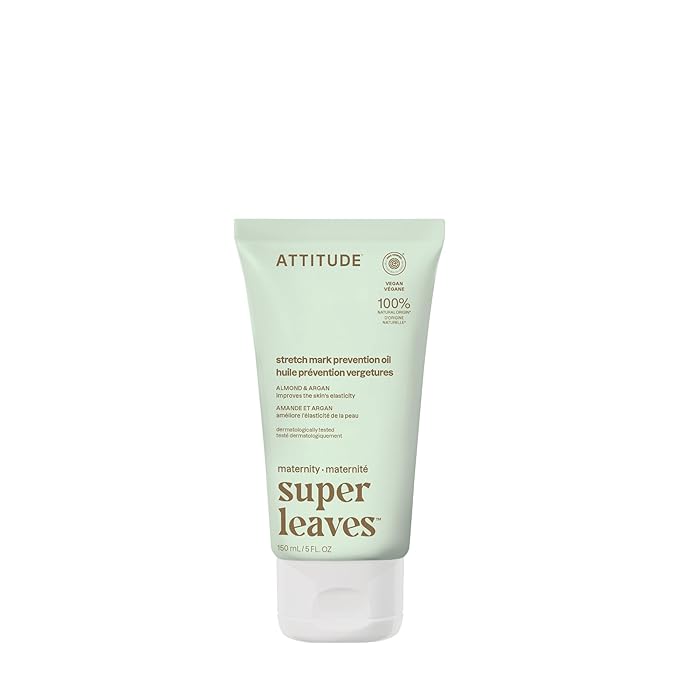 ATTITUDE Pregnancy Stretch Mark Prevention Oil, EWG Verified, Dermatologically Tested, Plant and Mineral-Based, Vegan Maternity Products, Argan Oil, 5 Fl Oz-VivaGrace Women