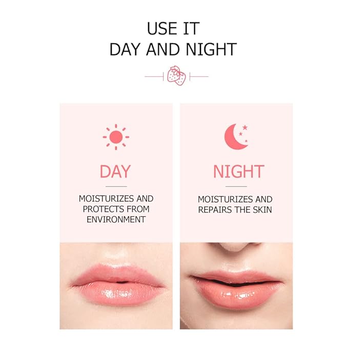 BIOAQUA Strawberry Fruit Moisturizing Lip Mask Hydrating Oil Dry Lips Repair Cracked Skin Cream 13g 0.46oz-VivaGrace Women