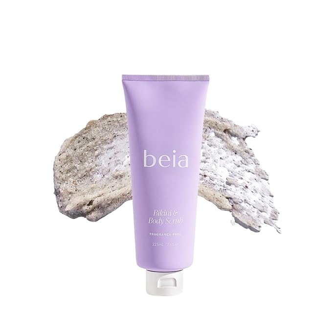 Beia Bikini & Body Scrub - Gentle Exfoliating Body Scrub with Glycolic Acid & Rice Extract - Fights Ingrown Hairs KP Bumps & Dry Skin - Hydrating & Soothing for Sensitive Skin 7.6 Oz-VivaGrace Women