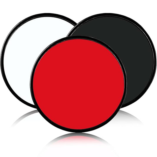 3 Pcs Halloween Face Paint Special Effects Makeup Kit,Water-based Black White Red Face Body Paint,Clown Cosplay SFX Joker Zombie White Makeup Professional Face Painting Kit for Adult-VivaGrace Women