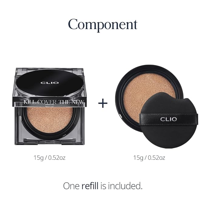 CLIO Kill Cover The New Founwear Cushion Refill Included (15g*2, 1.5 FAIR)-VivaGrace Women