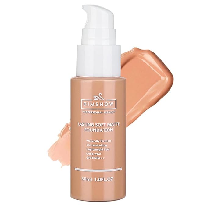 Flawless Matte Liquid Foundation Makeup, Vegan & Cruelty-Free, Liquid Oil-Free Foundation Face Makeup for Combination & Oily Skin, Longwear Medium-Full Coverage (07, 30ml)-VivaGrace Women