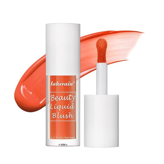 Liquid Blush for Cheeks Makeup Face Blush, Weightless Cream Formula, Smudge Proof Long-Wearing Pigmented Blush, Natural Look Makeup Face Blushes, Shimmer Finish, Dainty - 06# Vibrant orange-VivaGrace Women