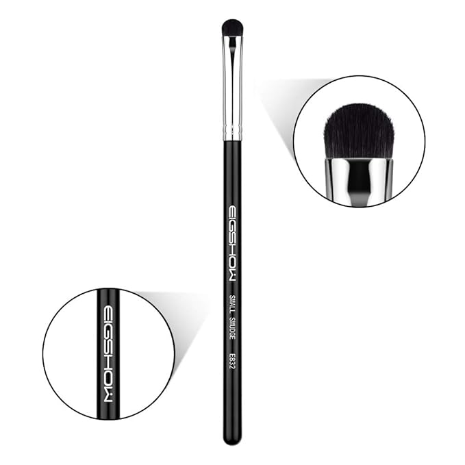 Curved Smudge Eyeshadow Brush, EIGSHOW Small Round Top Blending Eye Shadow with Synthetic Bristles for Smokey Cat Eye Makeup (E832)-VivaGrace Women
