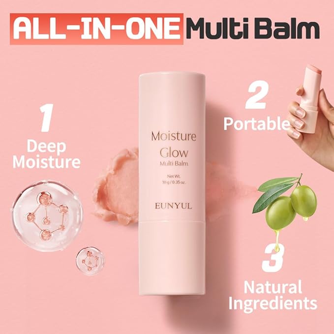 EUNYUL Moisture Glow Multi Balm Stick 0.35 Oz. Facial Balm for Hydrating & Nourishing-VivaGrace Women